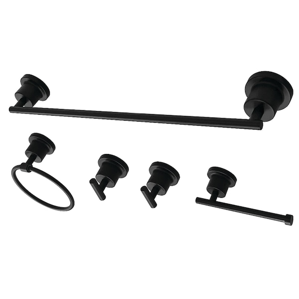 BAH8212478MB Concord 5-Piece Bathroom Accessory Set, Matte Black